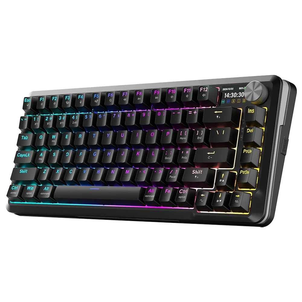 Imagem 2 de 3 do produto Teclado Gamer Mecânico Redragon K708-RGB-pro Flekact Pro Wireless / RGB / Lcd / Inglês - Preto