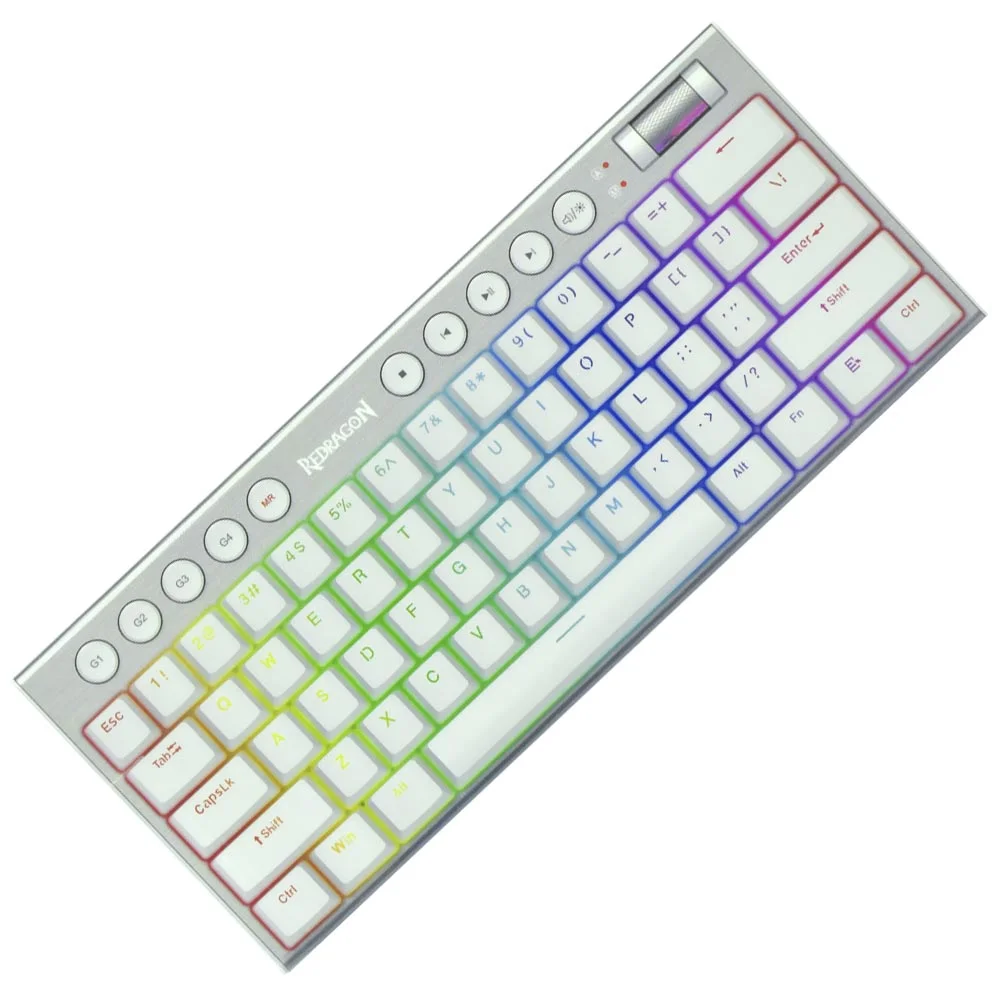 Imagem 2 de 3 do produto Teclado Gamer Mecânico Redragon K632w-RGB-pro Horus Mini Pro Wireless / RGB / Red / Inglês - Branco