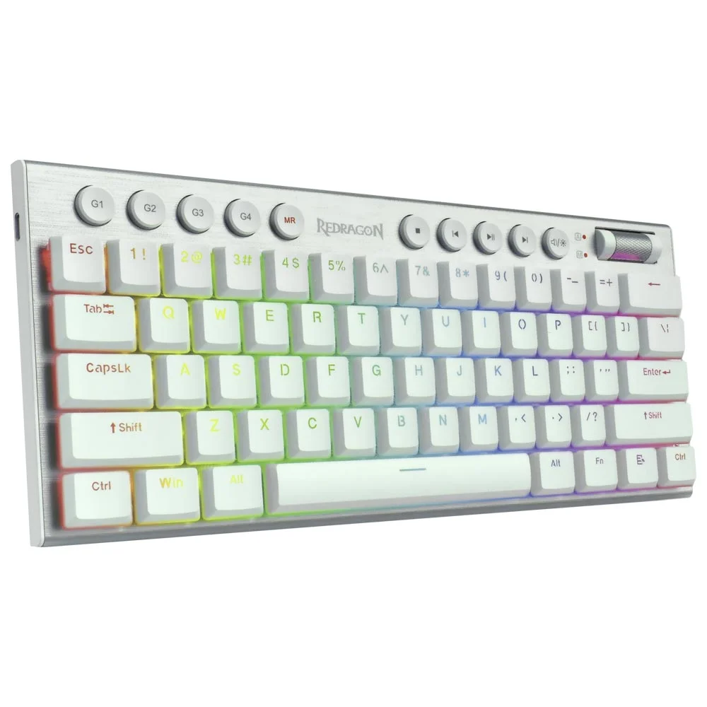 Imagem 3 de 3 do produto Teclado Gamer Mecânico Redragon K632w-RGB-pro Horus Mini Pro Wireless / RGB / Red / Inglês - Branco