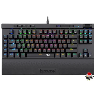 Teclado Gamer Mecânico Redragon K587RGB-pro Magic-wand Pro Wireless / RGB / Red / Inglês - Preto