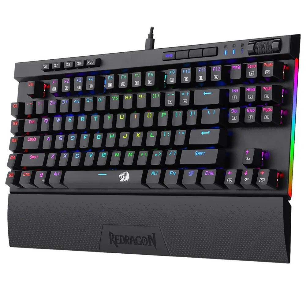 Imagem 3 de 3 do produto Teclado Gamer Mecânico Redragon K587RGB-pro Magic-wand Pro Wireless / RGB / Red / Inglês - Preto