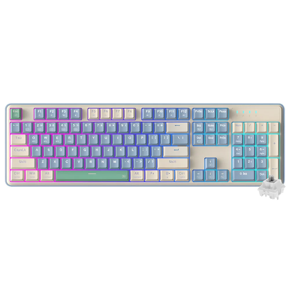 Imagem 3 de 3 do produto Teclado Gamer Mecânico Redragon K685pyg-RGB Faye Usb / Inglês - Roxo / Branco