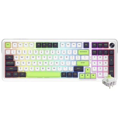 Teclado Gamer Mecânico Redragon K686wbg-RGB-max Eisa Max Wireless / RGB / Inglês - Branco