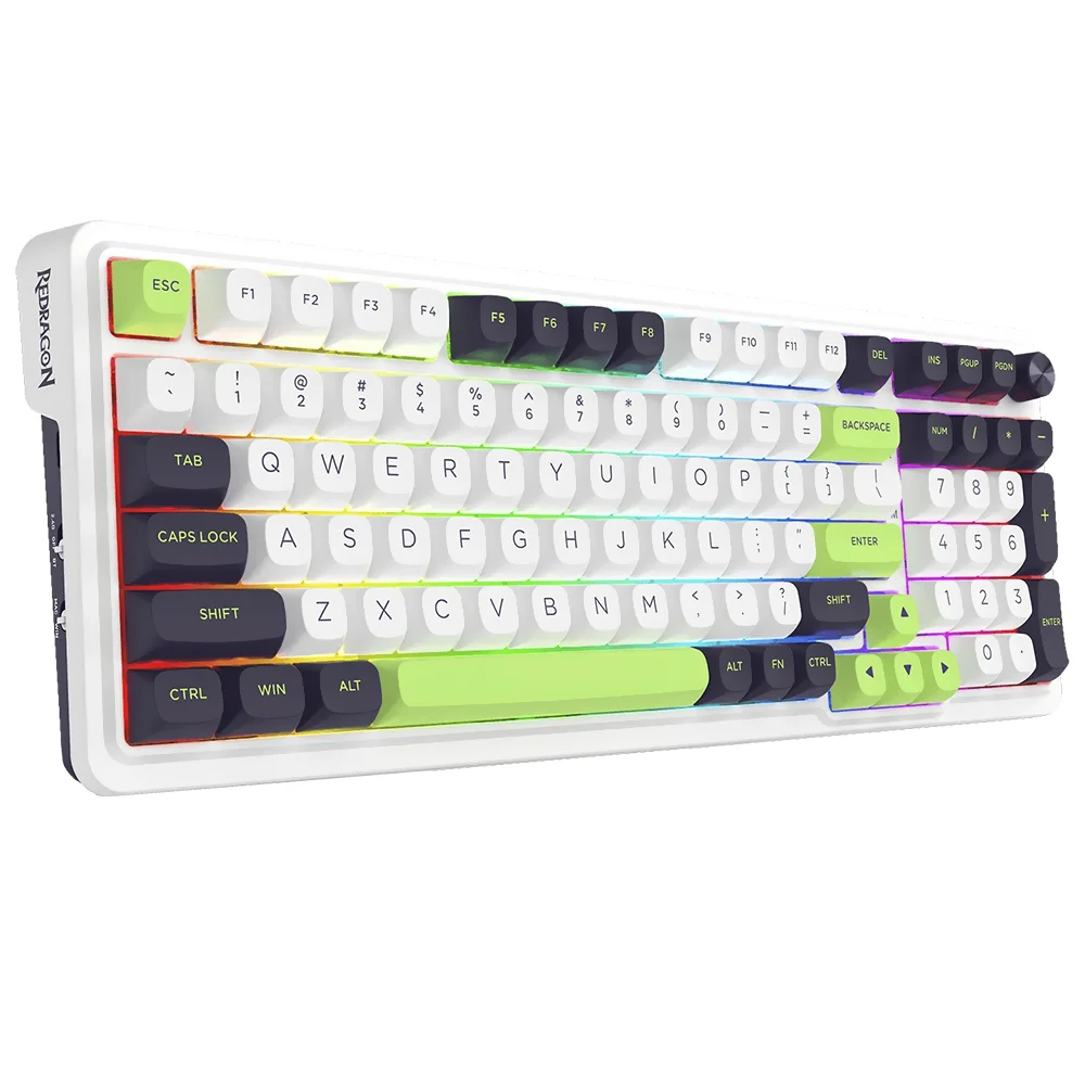 Imagem 3 de 3 do produto Teclado Gamer Mecânico Redragon K686wbg-RGB-max Eisa Max Wireless / RGB / Inglês - Branco