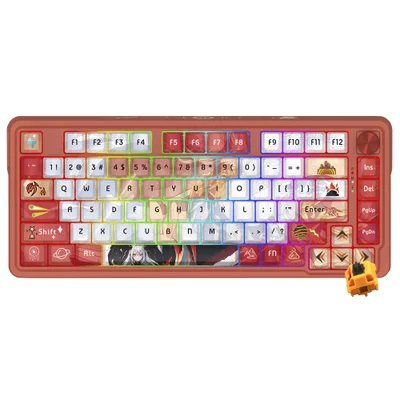 Teclado Gamer Mecânico Redragon K673ak-RGB-pro Eisa Ucal Pro Wireless / RGB / Inglês - Vermelho