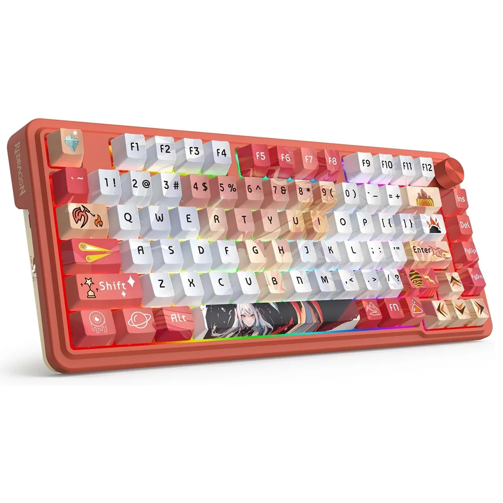 Imagem 3 de 3 do produto Teclado Gamer Mecânico Redragon K673ak-RGB-pro Eisa Ucal Pro Wireless / RGB / Inglês - Vermelho