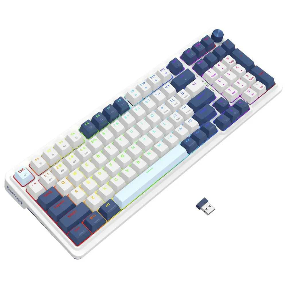 Imagem 3 de 3 do produto Teclado Gamer Mecânico Redragon K686wb-RGB-pro Eisa Wireless / RGB / Red / Inglês - Branco / Azul