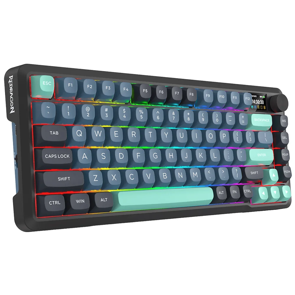 Imagem 3 de 3 do produto Teclado Gamer Mecânico Redragon K724gbg-RGB-pro Behemoth Pro Wireless / RGB / Inglês - Preto