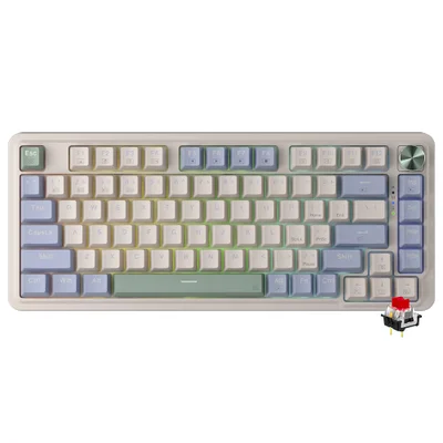 Teclado Gamer Mecânico Redragon K673cpg-RGB-pro Ucal Pro Wireless / RGB / Red / Inglês - Branco / Verde