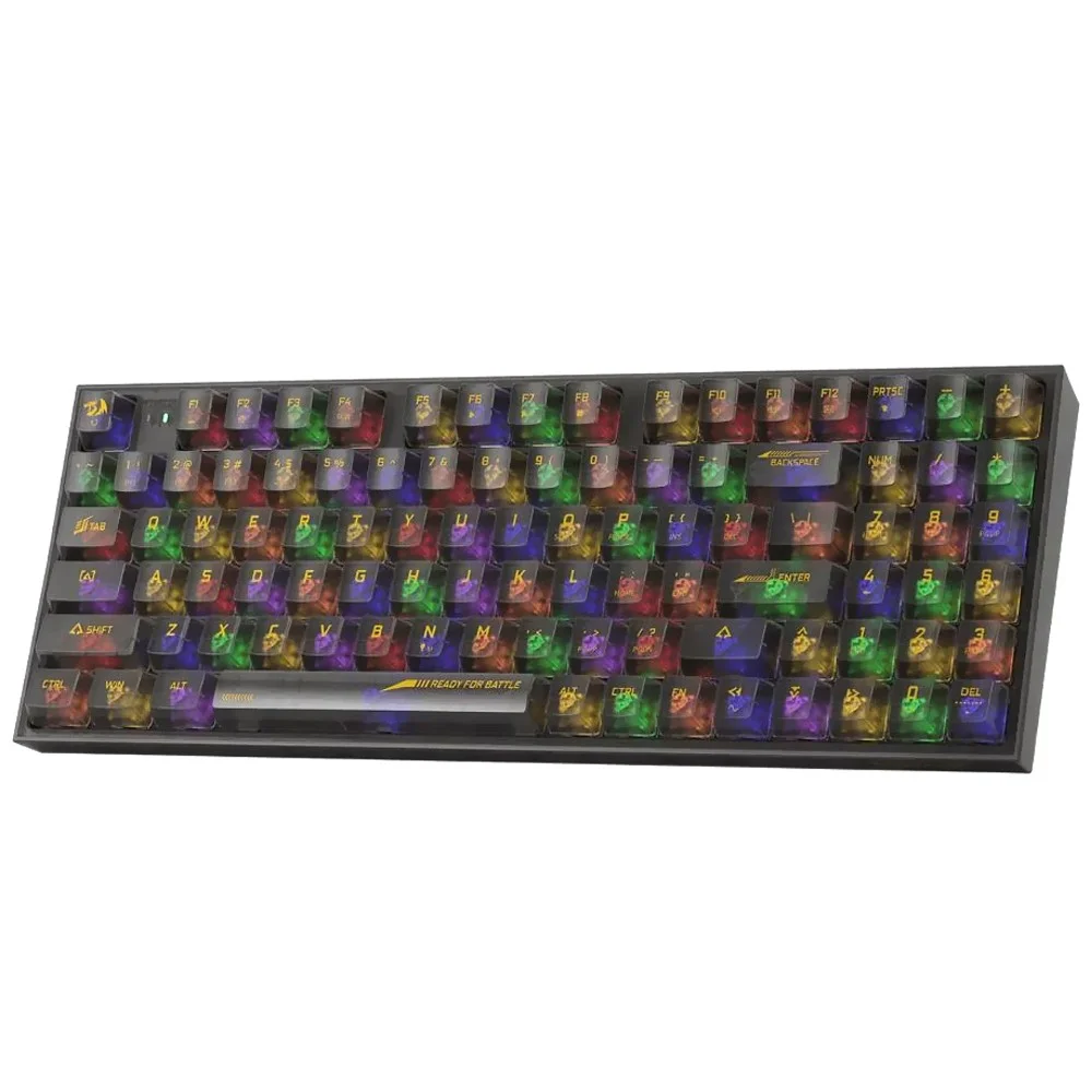 Imagem 2 de 2 do produto Teclado Gamer Mecânico Redragon K658ctb-RGB-pro Irelia Pro Wireless / RGB / Inglês - Preto Transparente
