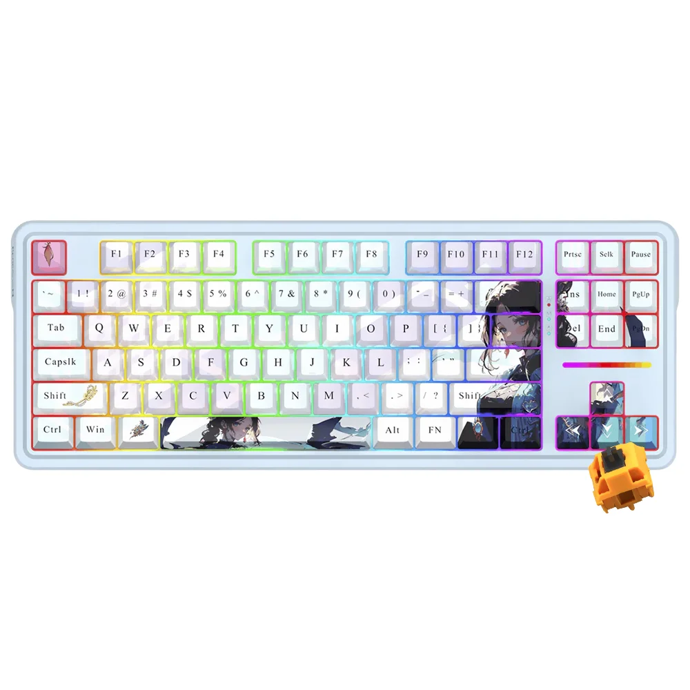 Imagem 3 de 3 do produto Teclado Gamer Mecânico Redragon K728ak-RGB-pro Antonium Pro Wireless / RGB / Inglês - Azul