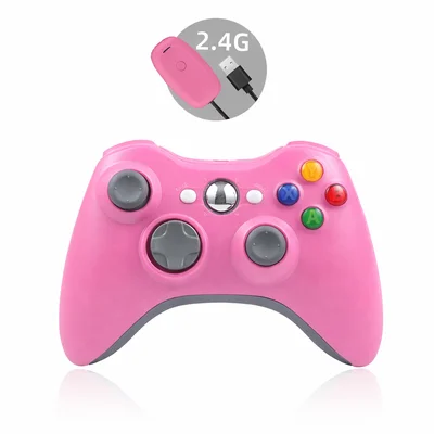 Controle Wireless Joystick Video Game PC Sem Fio - Rosa