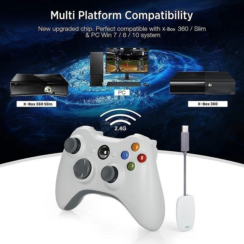 Imagem 3 de 4 do produto Controle Wireless Joystick Video Game PC Sem Fio - Rosa