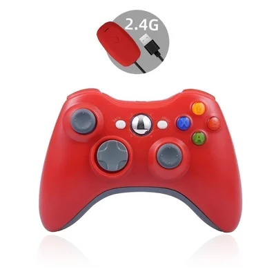 Controle Wireless Joystick Video Game PC Sem Fio - Vermelho