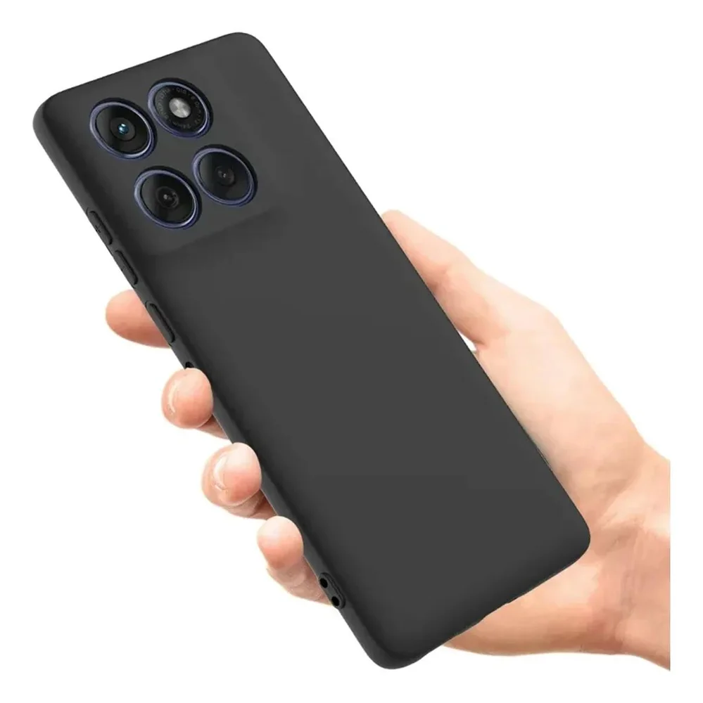 Capinha Preta Moto Edge 70 Fusion 5g + Pelicula Curvada 3d