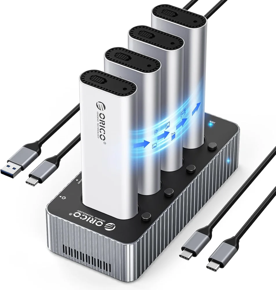 Duplicador Clone De 4 Baias Ss Nvme M.2 Usb-c 4.0 40gbp