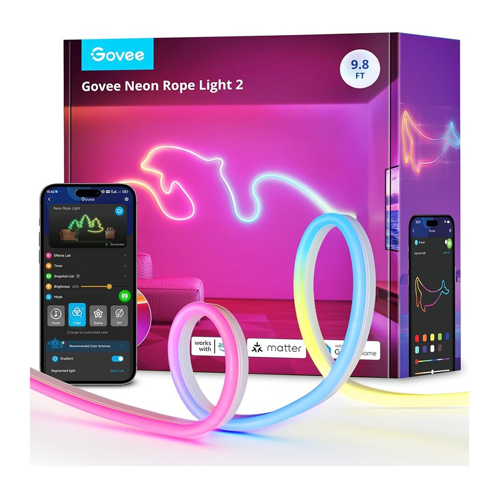 Fita Luz Neon Govee RGBic 3m Matter Flexível App LED Smart