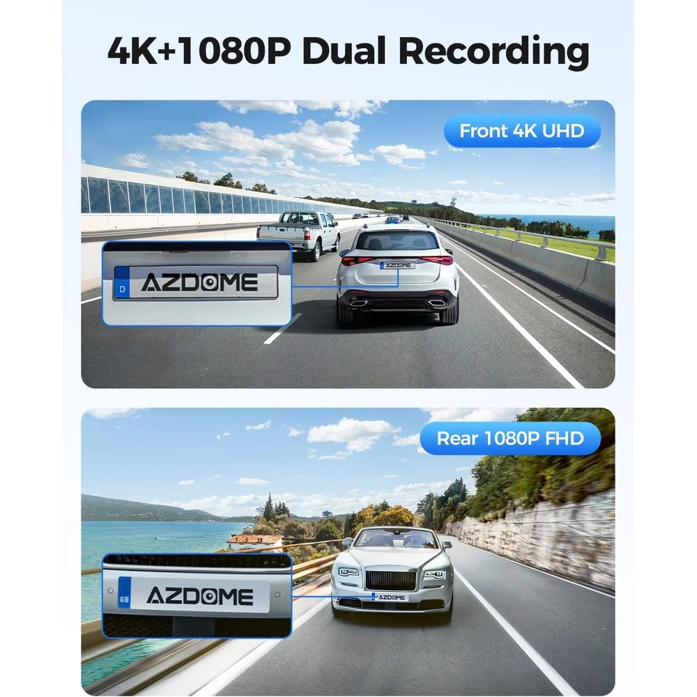 Câmera Veicular Azdome M300s 4k Gps Wifi Frontal Traseira