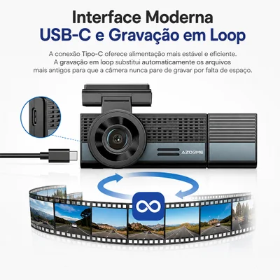 Câmera Veicular Azdome M500 3 Canais 4k Wifi 1080p Gps Dual — foto 5