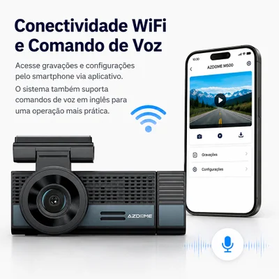 Câmera Veicular Azdome M500 3 Canais 4k Wifi 1080p Gps Dual — foto 6