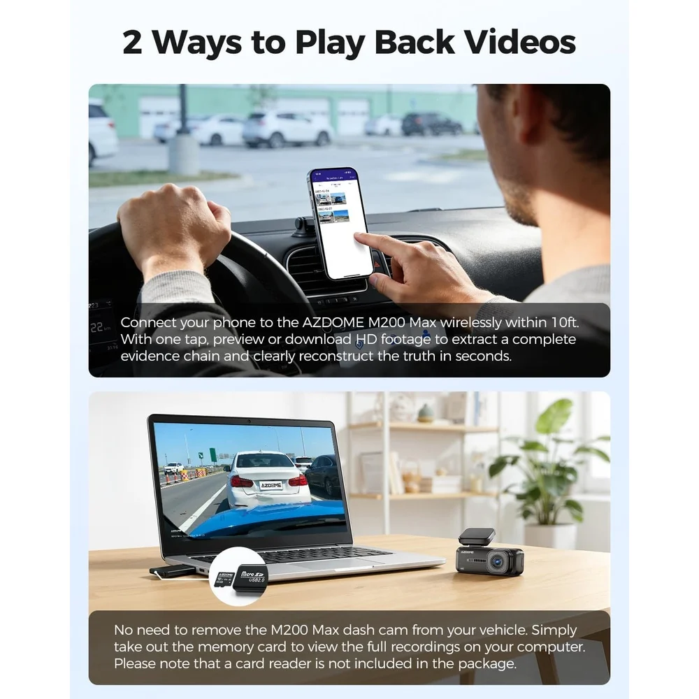 Câmera Veicular Azdome M200 Max 4k Wifi 6 Sensor G Loop Câmera Veicular Azdome M200 Max 4k Wifi 6 Sensor G Loop