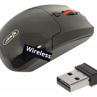 Mouse Sem Fio Wireless Com 4 Botões 2.4ghz Usb Alcance 10m Preto