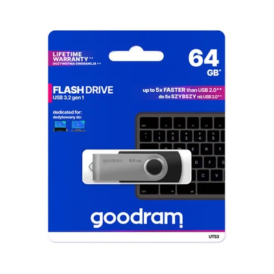 Pen Drive Uts3 Preto Usb 3.0 64gb Goodram