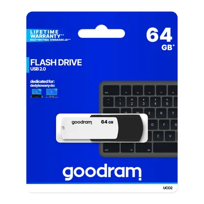 Pen Drive Uco2 Preto/branco Usb 2.0 64gb Goodram