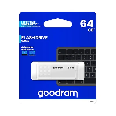 Pen Drive Ume2 Branco Usb 2.0 64gb Goodram