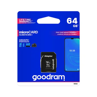 Cartão De Memória Microsd Com Adaptador Sd 64gb M1aa Goodram