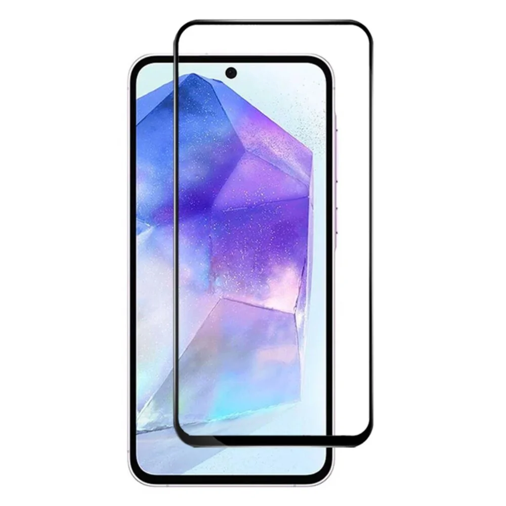 Imagem 3 de 5 do produto Capa Capinha Case Aveludada Preta + Película 3d De Vidro Para Samsung Galaxy A55