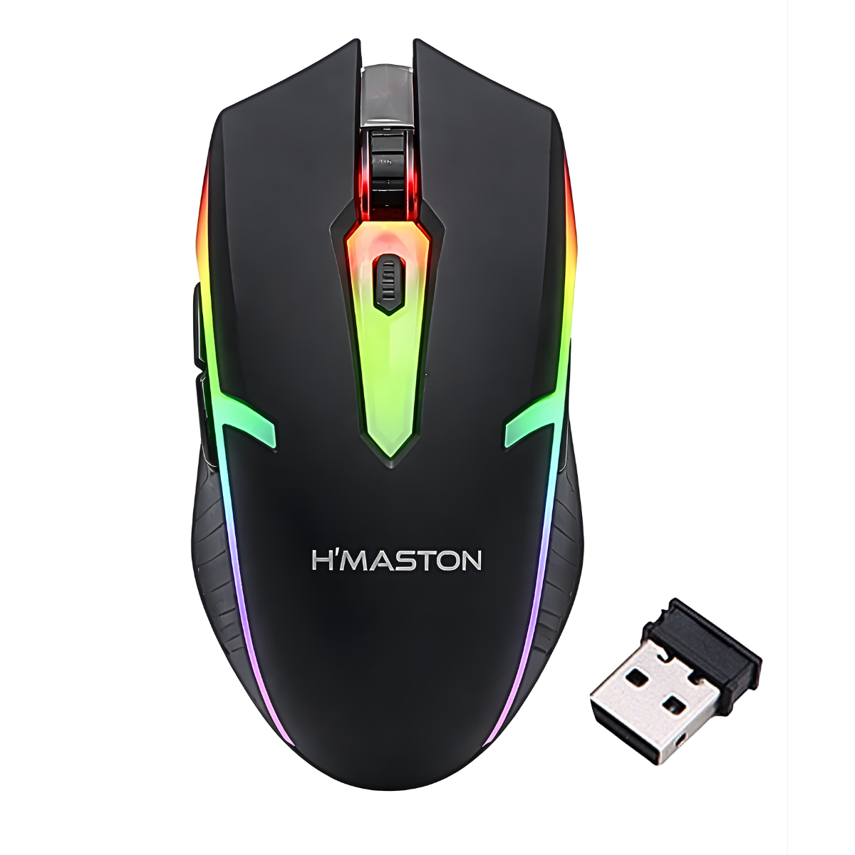 Mouse Gamer Sem Fio H'maston Rgb Bluetooth 2.4g Recarregável