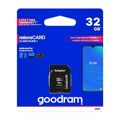 Cartão De Memória Microsd Com Adaptador Sd 32gb M1aa Goodram