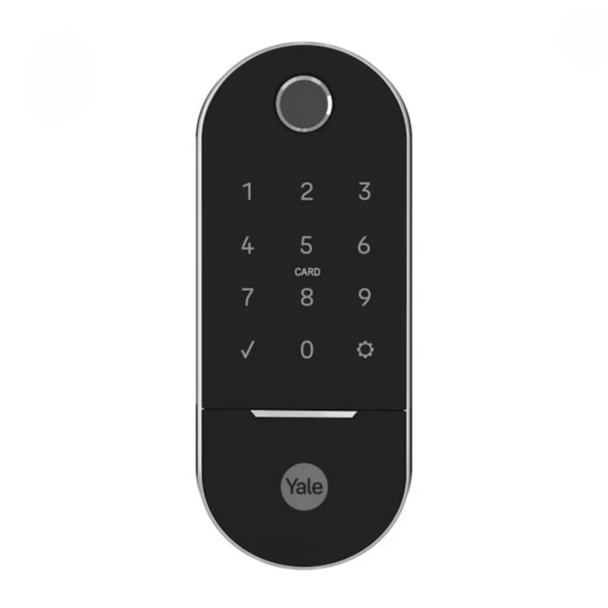 Fechadura Digital Yale Lia Preta E Cromada Com Biometria - Painel Numerico - Cartao De Acesso - Ip55