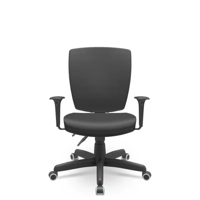 Cadeira Escritório Altrix Espaldar Alto Back Couro Eco Preto
