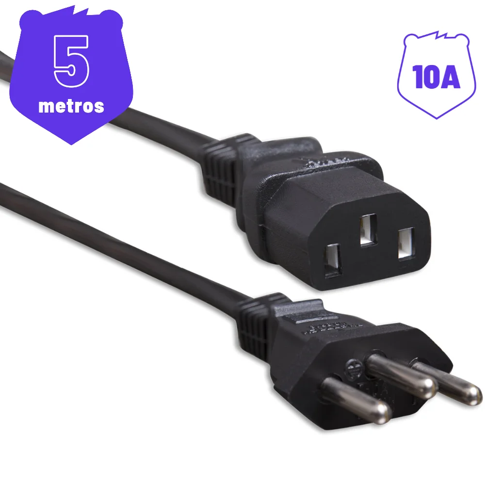 Imagem 3 de 3 do produto Cabo De Força Novo Padrão 10a 5 Metros