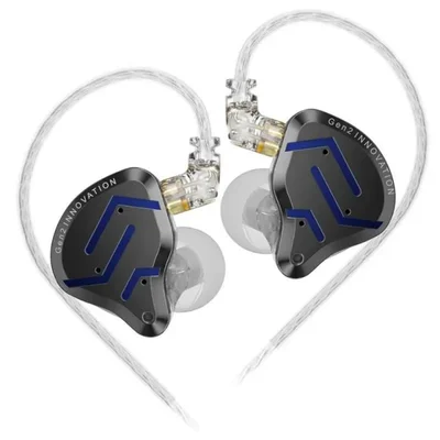 Fone De Ouvido Kz Zsn Pro 2 Azul In Ear Monitor Profissional Híbrido Som Hifi Alta Fidelidade Para Músicos E Estúdio
