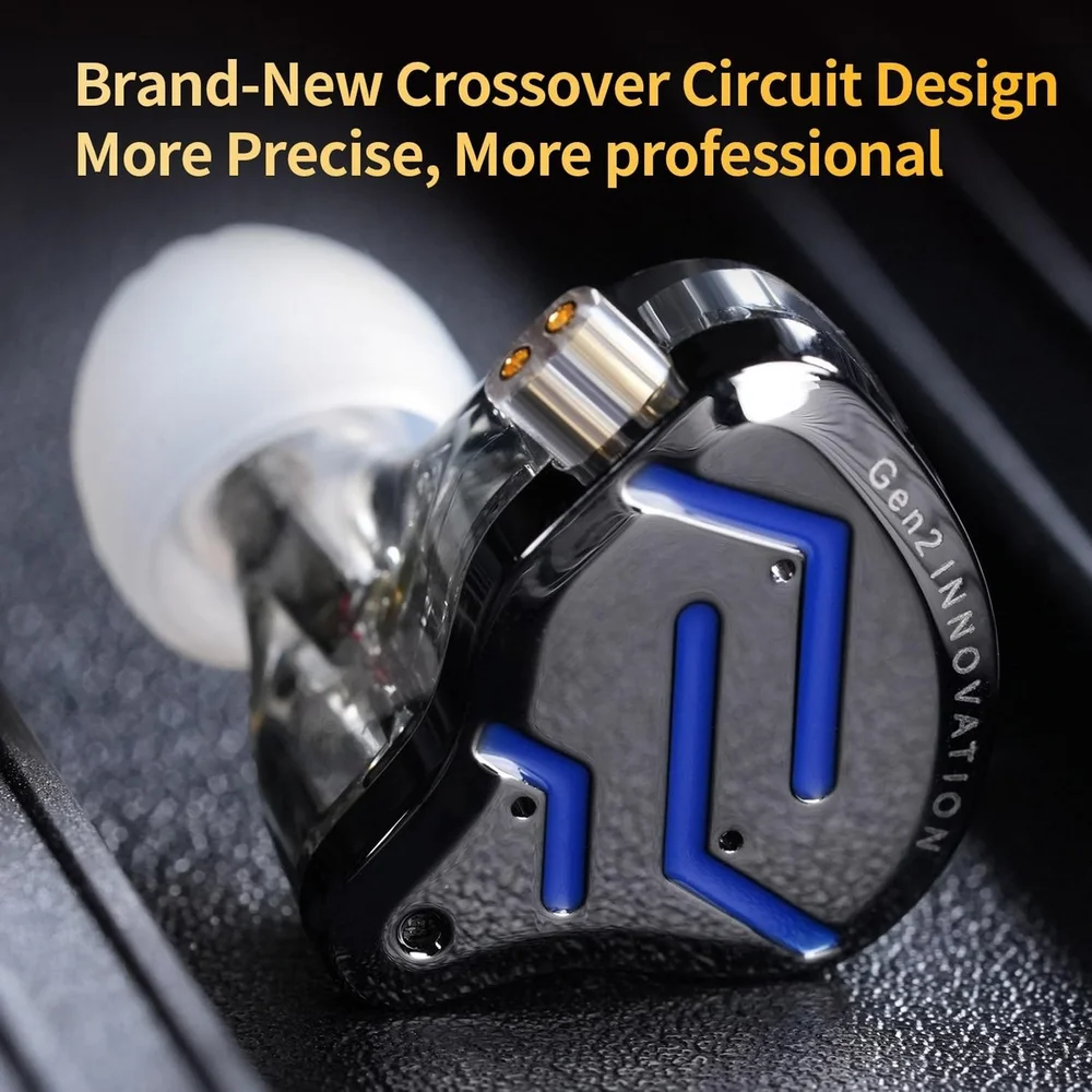 Imagem 4 de 5 do produto Fone De Ouvido Kz Zsn Pro 2 Azul In Ear Monitor Profissional Híbrido Som Hifi Alta Fidelidade Para Músicos E Estúdio