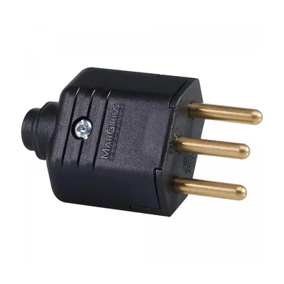 Plug 3 Pinos 10a Macho Pld1 Preto Margirius