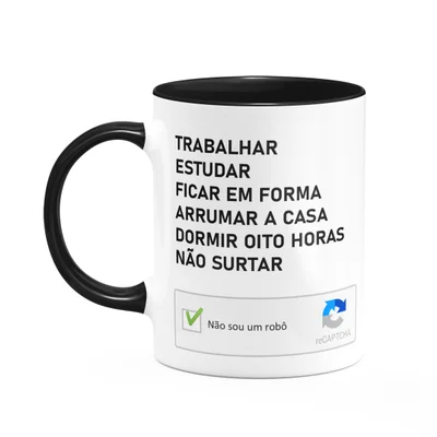 Caneca Geek Divertida - Não Sou Robô - 325ml B-black