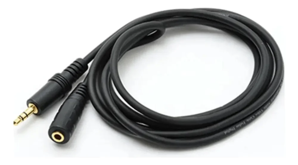 Imagem 3 de 5 do produto Cabo P2 Estéreo + J2 Dourado 1,5m Portátil Som