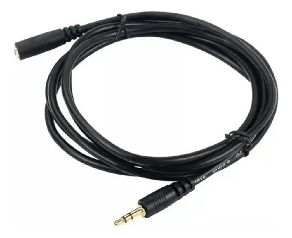 Imagem 4 de 5 do produto Cabo P2 Estéreo + J2 Dourado 1,5m Portátil Som