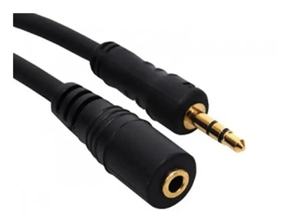 Imagem 5 de 5 do produto Cabo P2 Estéreo + J2 Dourado 1,5m Portátil Som