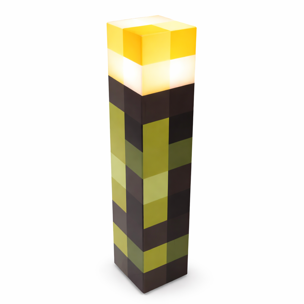Luminária Tocha Minecraft LED 3 Níveis Recarregável Portátil Usb Decoração Quarto Gamer Parede Oih-4763