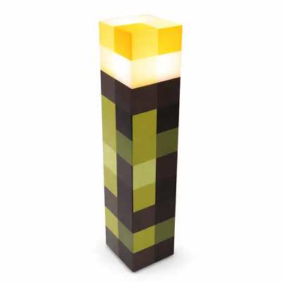 Luminária Tocha Minecraft LED 3 Níveis Recarregável Portátil Usb Decoração Quarto Gamer Parede Oih-4763