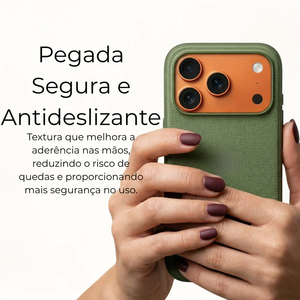 Imagem 2 de 5 do produto Capa Capinha Tecido Techwoven Magsafe Para Iphone 17 Pro Max Preto