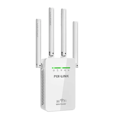 Repetidor Wireless 300mbps 2.4ghz Com 4 Antenas Ljq-001 Pix-link