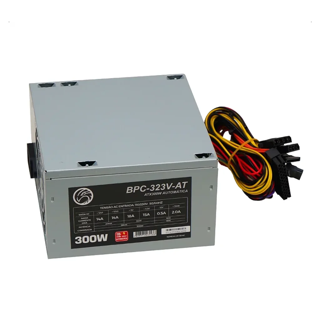 Imagem 2 de 3 do produto Kit Com 10   Fontes  Atx 300w Brazilpc Bpc-323v-at Bivolt 24 Pinos O&m