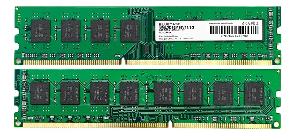 Imagem 4 de 4 do produto Memória Ddr3 8GB 1600mhz Desktop Bluecase Bml3d16m15v11/8g