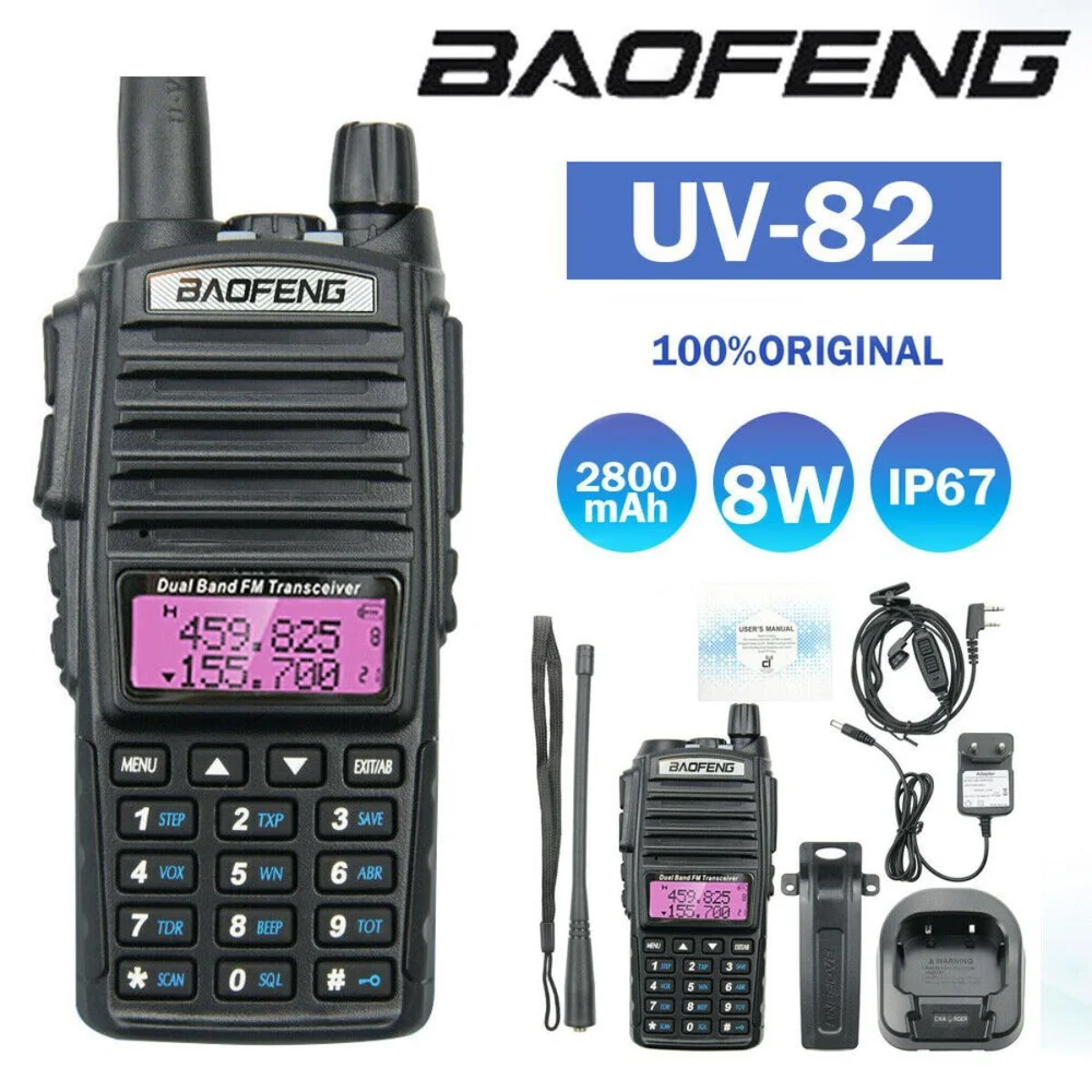 Imagem 2 de 5 do produto Kit 10 Rádio Comunicador Walk Talk Baofeng Dual Band Uv-82